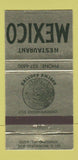 Matchbook Cover - Restaurant Mexico Mexican Wheeling IL 30 Strike