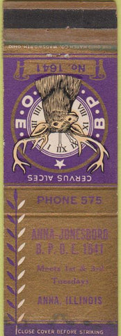 Matchbook Cover - Matchbook Cover Elks Club Anna IL