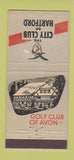 Matchbook Cover - City Club of Hartford CT Avon Golf Club 30 Stick