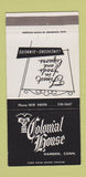 Matchbook Cover - Colonial House Hamden CT restaurant 30 Strike