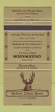 Matchbook Cover - Hartford Dining Room Chuckwagon Dunnville ON 30 Strike