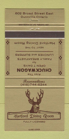 Matchbook Cover - Hartford Dining Room Chuckwagon Dunnville ON 30 Strike