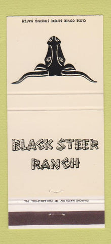 Matchbook Cover - Black Steer Ranch Absecon NJ 30 Strike