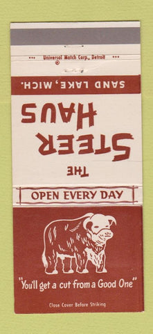 Matchbook Cover - The Steer Haus Grand Lake MI 30 Strike