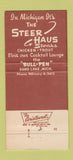 Matchbook Cover - The Steer Haus Grand Lake MI 30 Strike