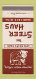 Matchbook Cover - The Steer Haus Grand Lake MI 30 Strike