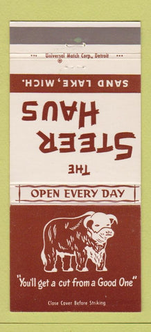 Matchbook Cover - The Steer Haus Grand Lake MI 30 Strike