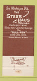 Matchbook Cover - The Steer Haus Grand Lake MI 30 Strike