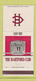Matchbook Cover - The Hartford Club CT 30 Strike