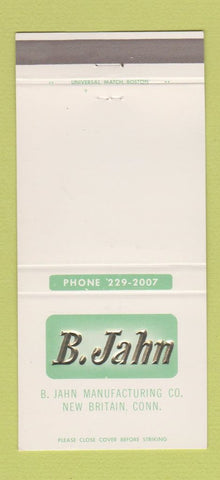 Matchbook Cover - B Jahn Manufacturing New Britain CT 30 Strike
