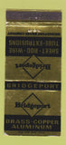 Matchbook Cover - Bridgeport Brass Copper Aluminum CT WEAR 30 Strike