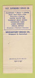 Matchbook Cover - Bridgeport Brass Copper Aluminum CT WEAR 30 Strike
