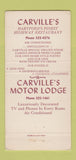 Matchbook Cover - Carville's Restaurant Motor Lodge New Haven CT 30 Strike