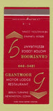 Matchbook Cover - Grantmoor Motor Lodge Restaurant Newington CT 30 Strike