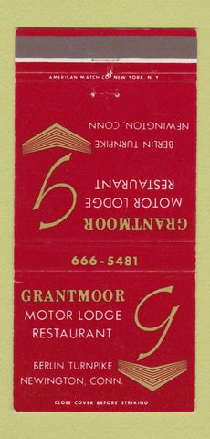 Matchbook Cover - Grantmoor Motor Lodge Restaurant Newington CT 30 Strike