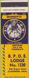 Matchbook Cover - Matchbook Cover Elks Club Claremore OK