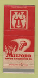Matchbook Cover - Milford Rivet Machine Milford CT Elyria OH 30 Strike