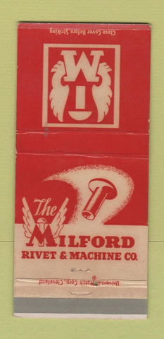 Matchbook Cover - Milford Rivet Machine Milford CT Elyria OH 30 Strike