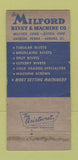 Matchbook Cover - Milford Rivet Machine Milford CT Elyria OH 30 Strike