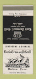 Matchbook Cover - Lord Cromwell Grill Meriden CT 30 Strike