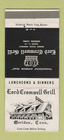 Matchbook Cover - Lord Cromwell Grill Meriden CT 30 Strike