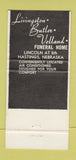 Matchbook Cover - Livington Butler Volland Hastings NE Funeral Home 30 Strike