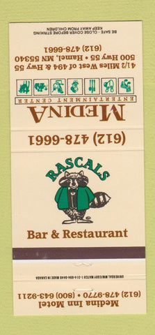Matchbook Cover - Medina Inn Motel Rascals Hamel MN 30 Strike