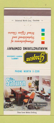 Matchbook Cover - Staturn Gregson Office Furniture Liberty NC 30 Strike