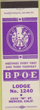 Matchbook Cover - Matchbook Cover Elks Club Merced CA