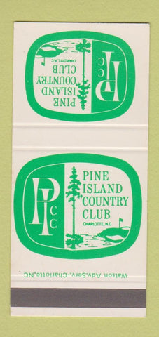 Matchbook Cover - Pine Island Country Club Charlotte NC SAMPLE 30 Strike