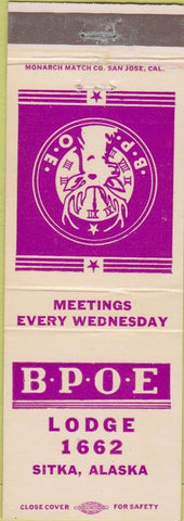 Matchbook Cover - Matchbook Cover Elks Club Sitka AK