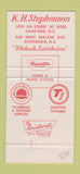 Matchbook Cover - Lighting Stephenson Plumbing Sanford Asheboro NC 30 Strike