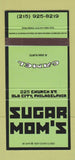 Matchbook Cover - Sugar Mom's Philadelphia PA Camel Cigarettes 30 Strike