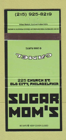 Matchbook Cover - Sugar Mom's Philadelphia PA Camel Cigarettes 30 Strike