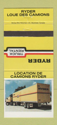 Matchbook Cover - Ryder Rental Trucks Montreal Boucherville QC 30 Strike