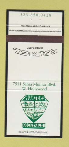 Matchbook Cover - Hunters Cocktails West Hollywood CA Camel Cigarettes 30 Strike