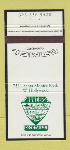 Matchbook Cover - Hunters Cocktails West Hollywood CA Camel Cigarettes 30 Strike