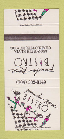 Matchbook Cover - Pewter Rose Bistro Charlotte NC 30 Strike