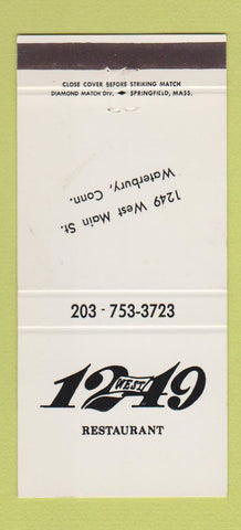 Matchbook Cover - 1249 West Restaurant Waterbury CT 30 Strike