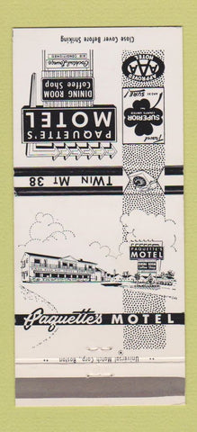 Matchbook Cover - Paquette's Motel  Twin Mountain NH 30 Strike