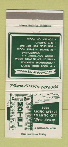 Matchbook Cover - Castle Roc Motel Atlantic City NJ 30 Strike