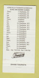 Matchbook Cover - Asheville Tourists Baseball NC 1995 Schedule 30 Strike