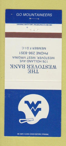 Matchbook Cover - Westover Bank WV Mountaineers 1987 Schedule 30 Strike