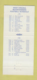 Matchbook Cover - Westover Bank WV Mountaineers 1987 Schedule 30 Strike