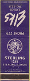 Matchbook Cover - Matchbook Cover Elks Club Sterling IL