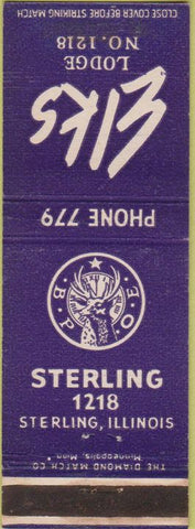 Matchbook Cover - Matchbook Cover Elks Club Sterling IL