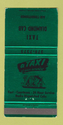 Matchbook Cover - Taxi Diamond Cab WEAR 30 Strike