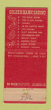 Matchbook Cover - Gold Room Golden Bank Casino Reno NV girlie 30 Stick