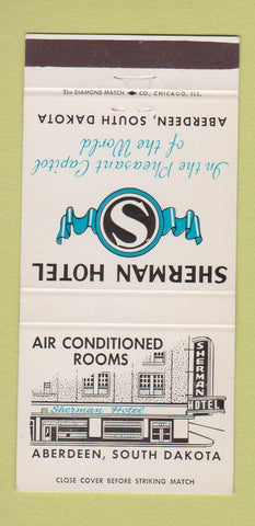 Matchbook Cover - Sherman Hotel Aberdeen SD 30 Strike