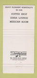 Matchbook Cover - Sherman Hotel Aberdeen SD 30 Strike